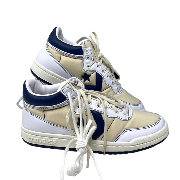 Converse Fastbreak Pro Women Sneakers Leather Mid Top Egret Navy Canvas A01703C - Picture 8 of 10